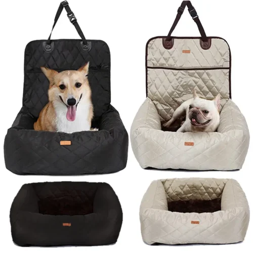 2 In 1 Pet Dog Carrier Folding Car Seat Pad Thickened Multi-purpose Pet Bed