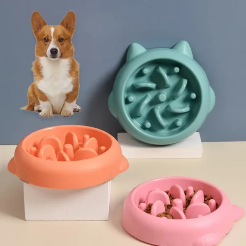 Pet Dog Cat Slow Feeder Bowls Anti Choking